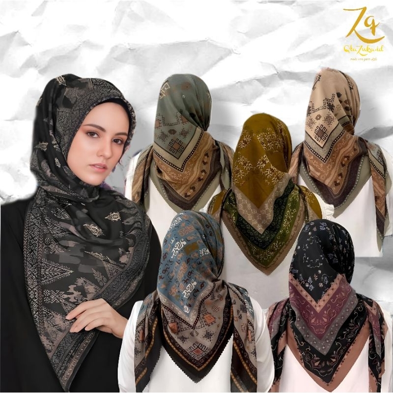 Hijab Segi Empat Voal Premium Lasercut Motif Batik