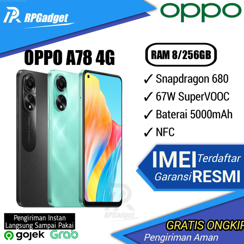 OPPO A78 4G NFC 8/256GB Second Original 100% Resmi