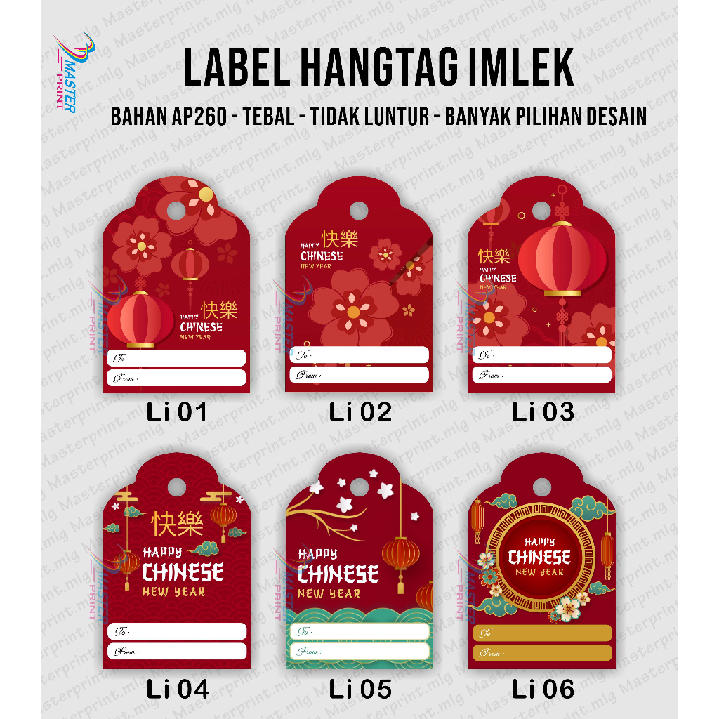 

[mp17] 35PCS Label Imlek Happy Chinese new year Hang Tag Label hampers Imlek