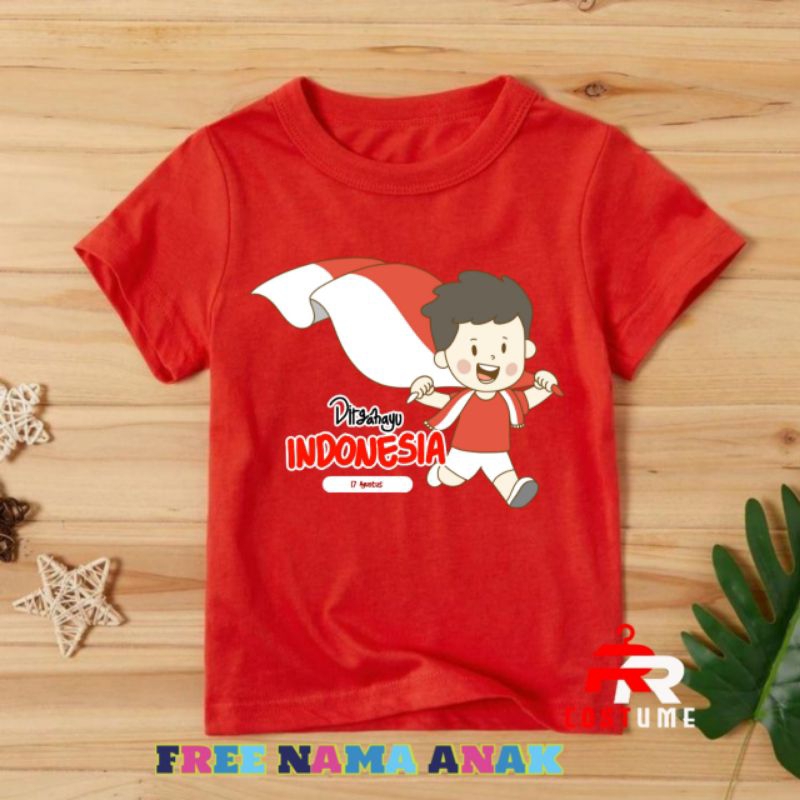 BAJU ANAK KAOS ANAK 17 AGUSTUS KE 78 FREE NAMA