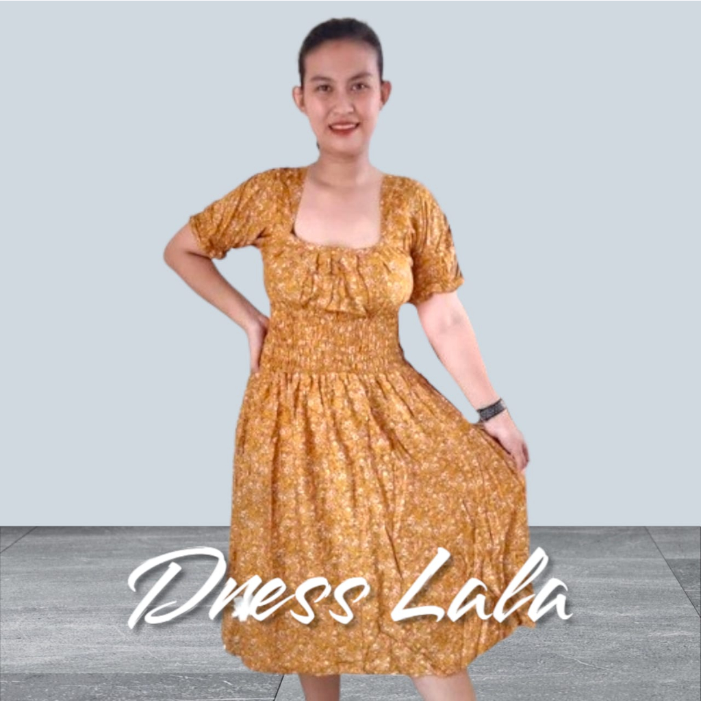 Dress Bali Lala Nova Berkancing Novia Rayon Adem Jumbo Dress Midi Wanita Kekinian