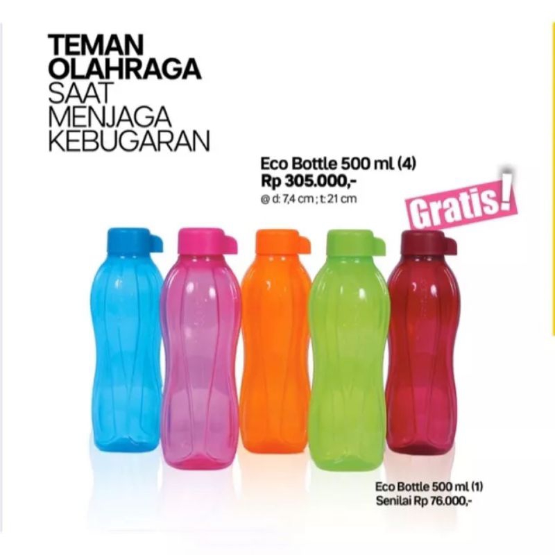 Eco bottle 500 ml tupperware / botol minum tupperware