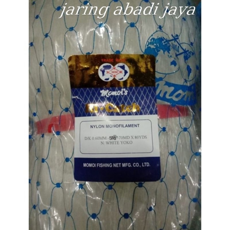 JARING IKAN MOMOI 5½ INCHI 0.60 70MD/80YDS YOKO PUKAT JALA JARING IKAN MOMOI