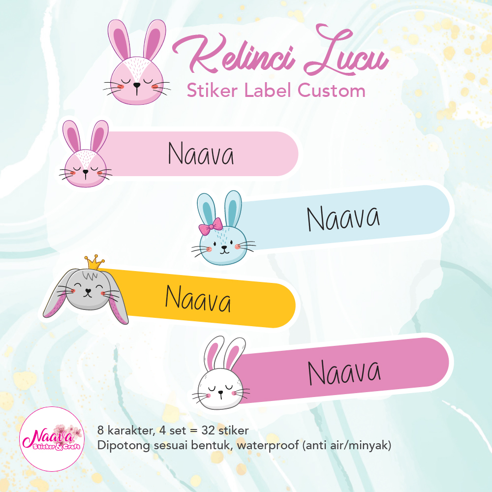 

STIKER LABEL BUKU CUSTOM NAMA ANAK - KELINCI LUCU