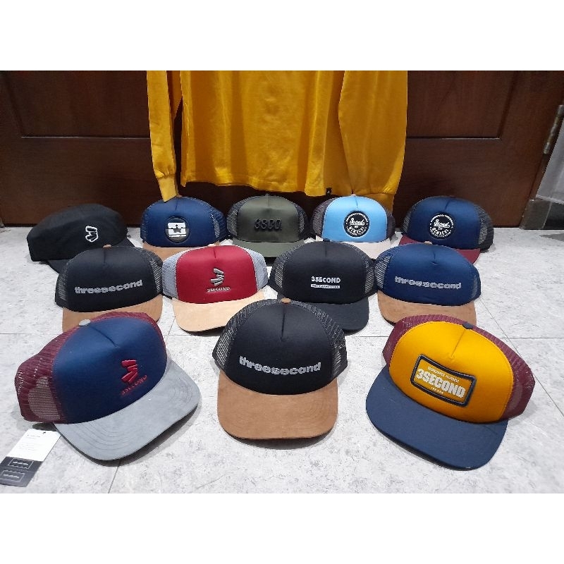 topi original asli 100 % 3second & greenlight