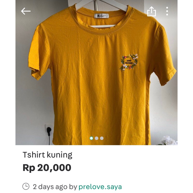 Tshirt kaos kuning wanita