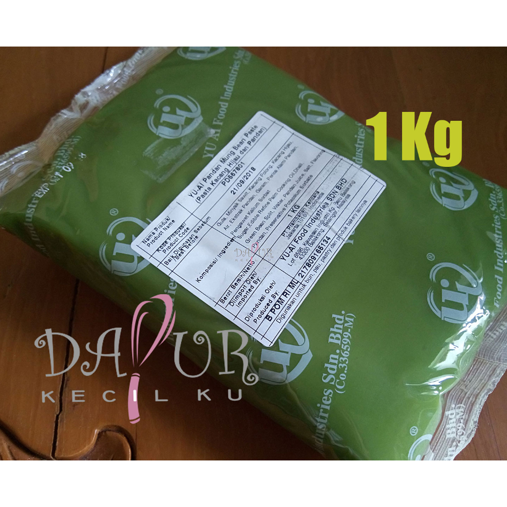 

Yu Ai Pandan Mung Bean Paste / Filling Pasta Kacang Hijau Pandan 1 kg / red bean 1 kg
