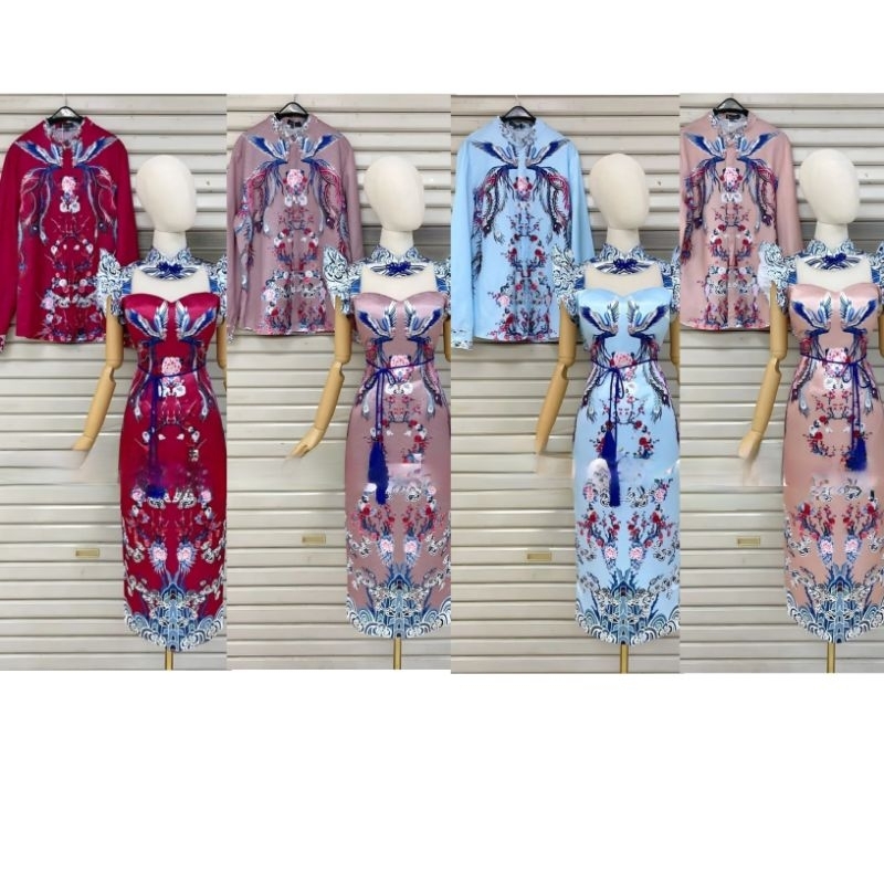 cheongsam couple cowok cewek family couple sangjit qipao qibao kembaran suami istri kakak adik chons