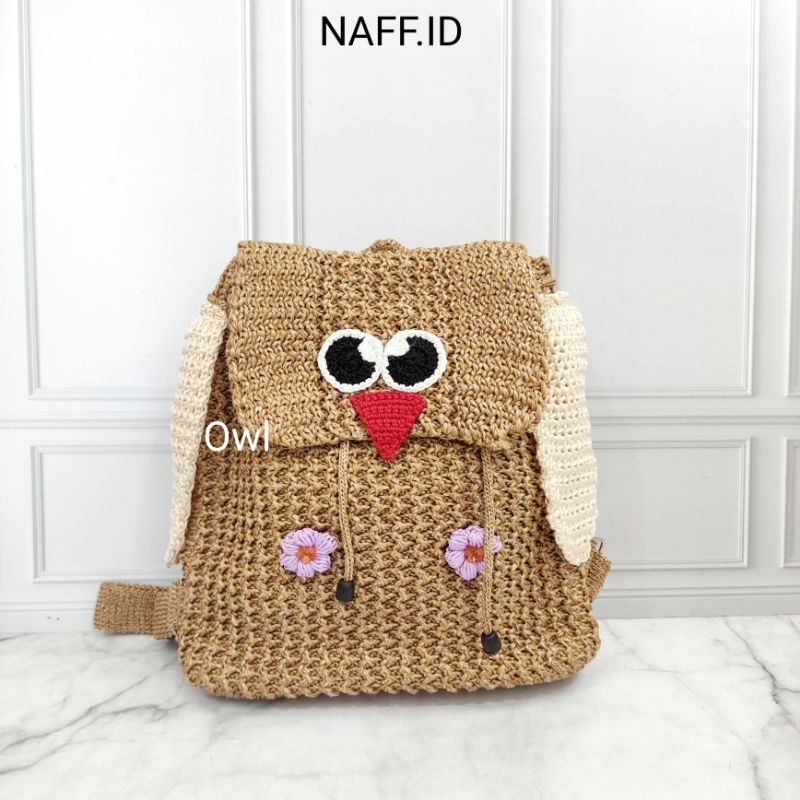 Tas OWL - Ransel Karakter Anak Lucu - Tas Ransel Rajut