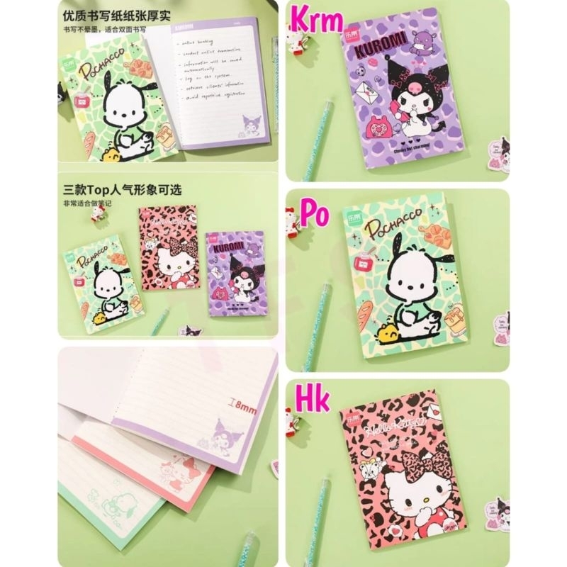 

Diary Buku Tulis A5 Kuromi Pochacco Hello Kitty LEOPARD Ori 30 lembar