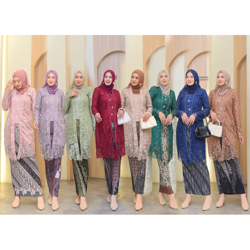 Tunik kutu baru panjang tulle premium payet mewah