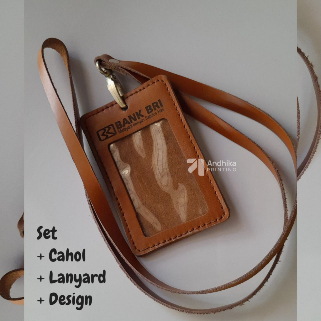 

Set Card Holder CAHOL Kulit Free Tali Lanyard dan Design/Desain