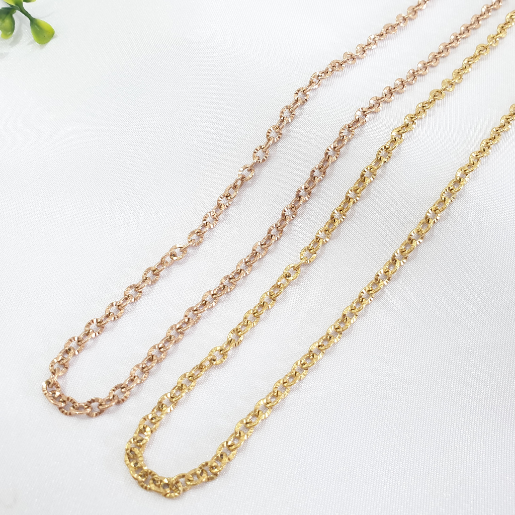 Kalung Titanium Rantai Nori Ukir Anti Karat - KLT 398