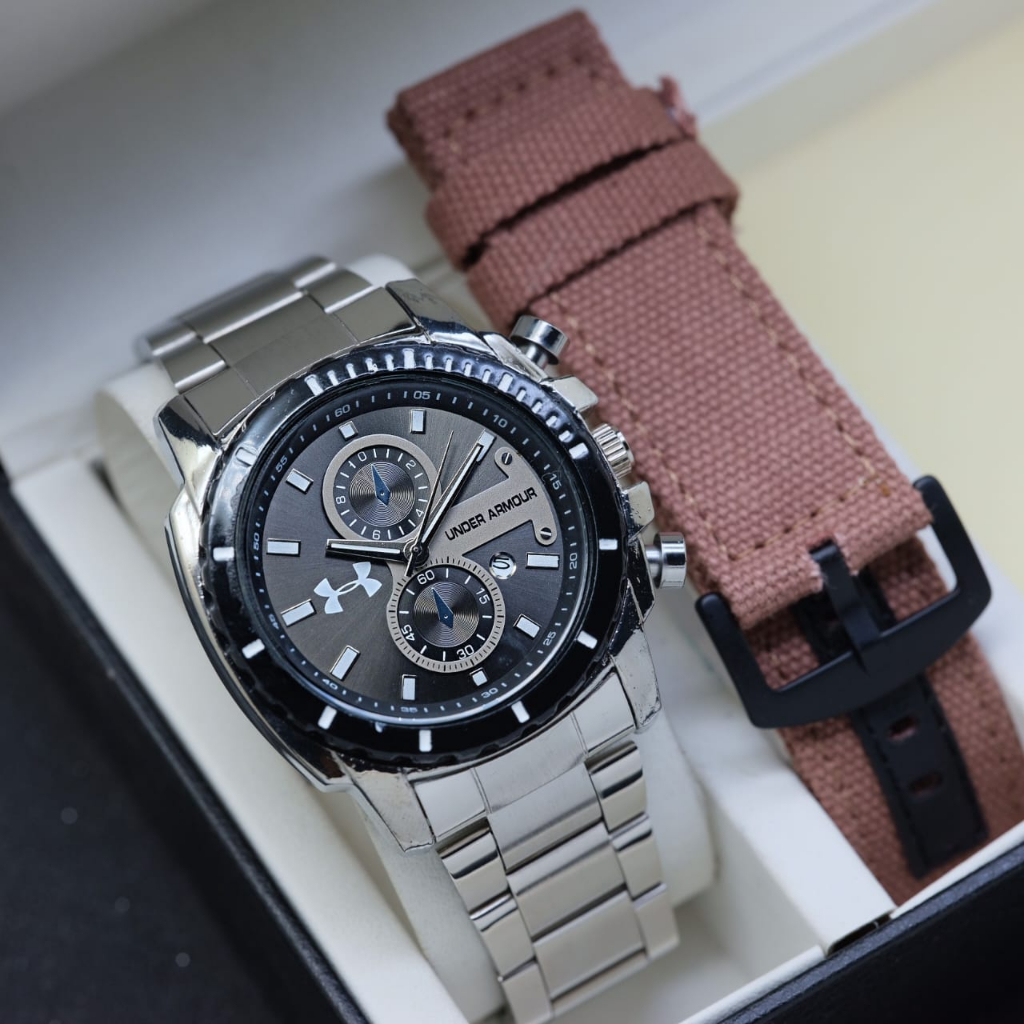 Jam Tangan Pria Premium UA718H FREE STRAP Tanggal Aktif Free Box dan Baterai / BISA COD