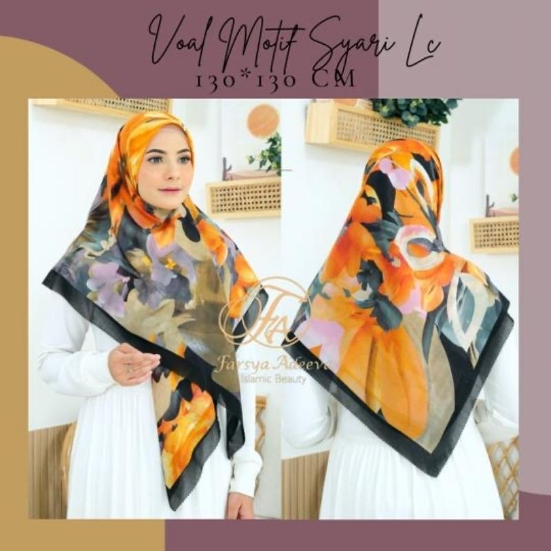 segi empat  motif voal premium  jumbo 130×130cm terbaru