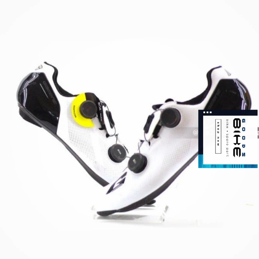 Shoes - Sepatu Gaerne Stilo Carbon Matt White Sepatu Cleat Road Bike