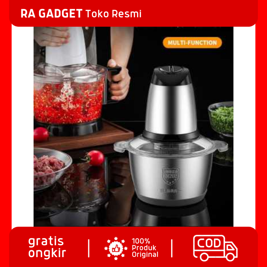 Alat Penggiling Daging Meat Chopper 2L / Blender Penggiling Giling Gilingan Daging Ayam Sapi Ikan Ba