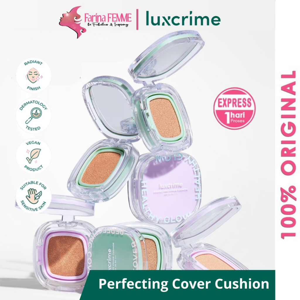 FEMME || Luxcrime Perfecting Cover Cushion - Healthy Glow SPF 35 PA +++ 2nd Skin Luminous Foundation