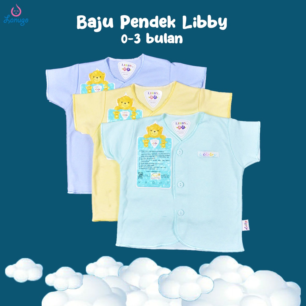 Baju LIBBY NEWBORN Libby Baby SET BAJU Bay / Anak Kecil Polos Warna 3 PCS