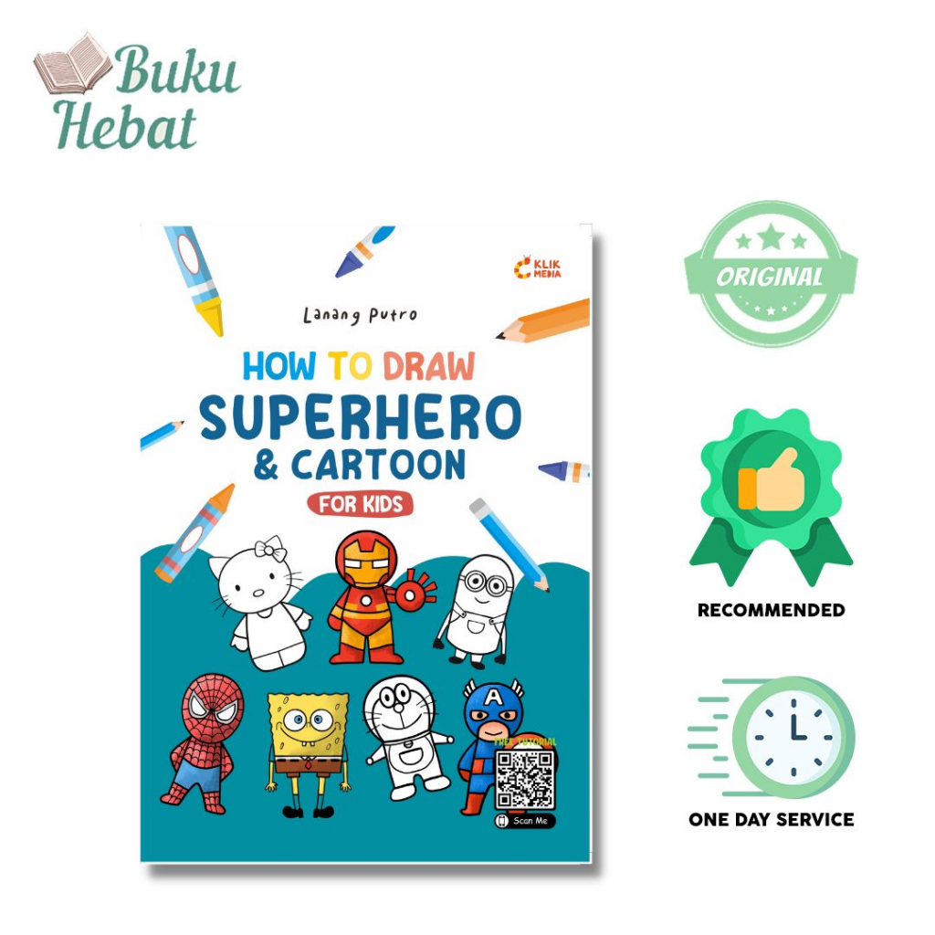 BUKU MEWARNAI ANAK : HOW TO DRAW SUPERHERO & CARTOON