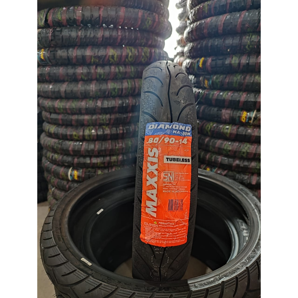 Paket 5 Pcs MAXXIS Ban Motor Matic Ring 14 Uk 80/90-14 Tubeless Beat/Vario/Fino/Scoopy R14/Spin/Spac