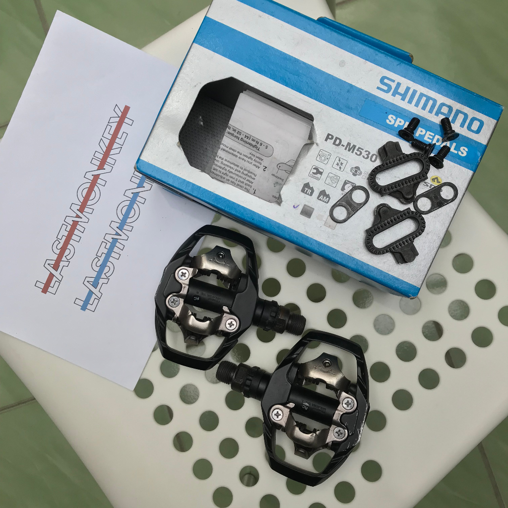 PEDAL SHIMANO PD M530 CLEAT SEPEDA MTB LIPAT ROADBIKE ORIGINAL