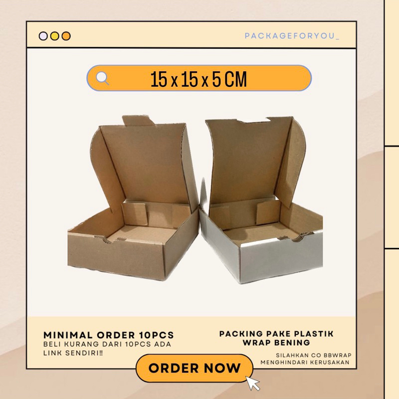 

Box/Mini Box/Dus Die Cut 15x15x5 cm Pizza Packaging Polos Olshop
