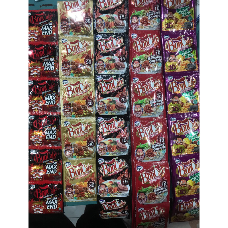 boncabe level 10, 15 30 50 & level 10 bumbu rujak buah