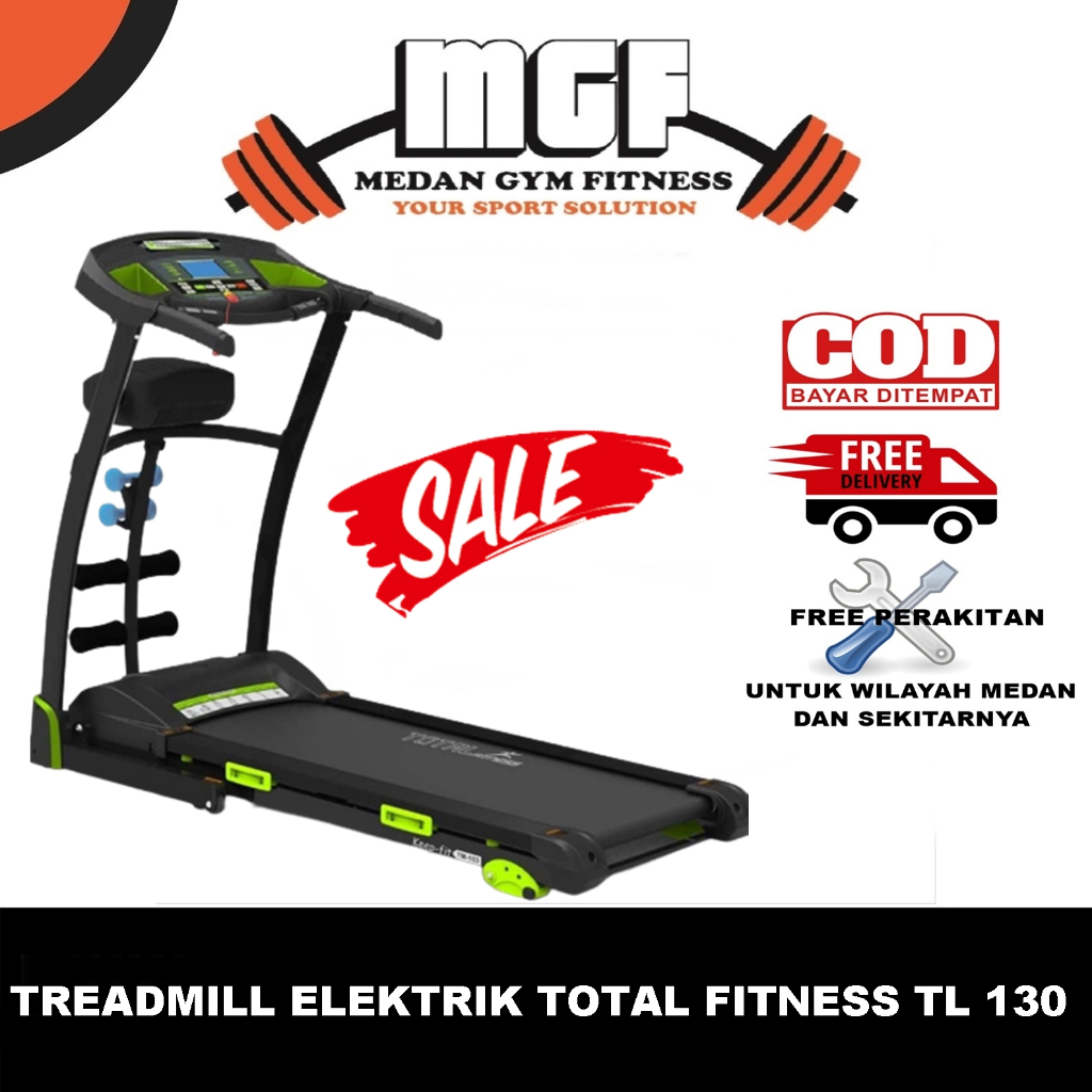 GRATIS ONGKIR - TOTAL FITNESS TREADMILL ELEKTRIK TL 130
