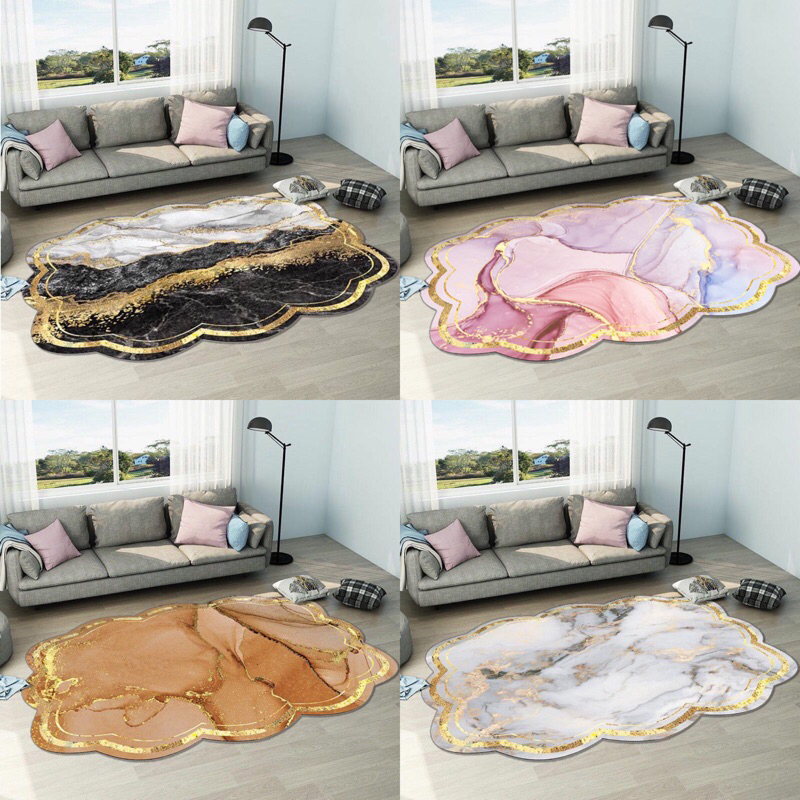 END YEAR SALE CUCI GUDANG Karpet import polyester silk motif marble 200x140 / karpet polyester silk 