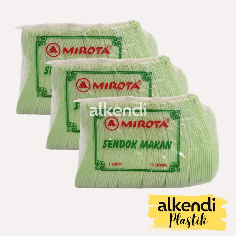 SENDOK BEBEK MIROTA HIJAU | ISI 12 LUSIN / 144 PCS | Sendok Makan Plastik Berkualitas