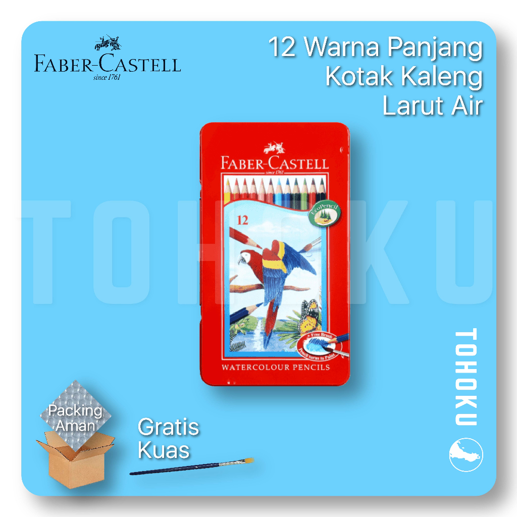 

[Case Kaleng] 12 Pensil Warna Air - Faber Castell Watercolour Pencils