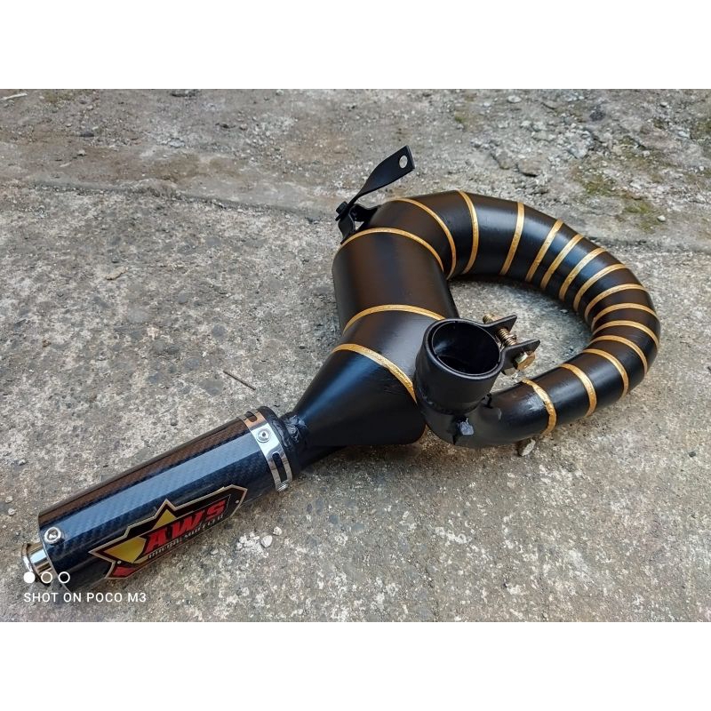 Knalpot vespa Racing Kanan PENDEK AWSRACINGMUFFLER