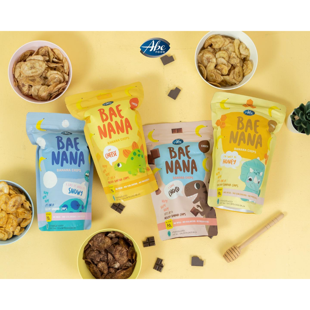 

[BEBIBELLE] ABE FOOD Baenana 70gr - Banana Chips - Snack Pisang - Cemilan Keripik Sehat Anak