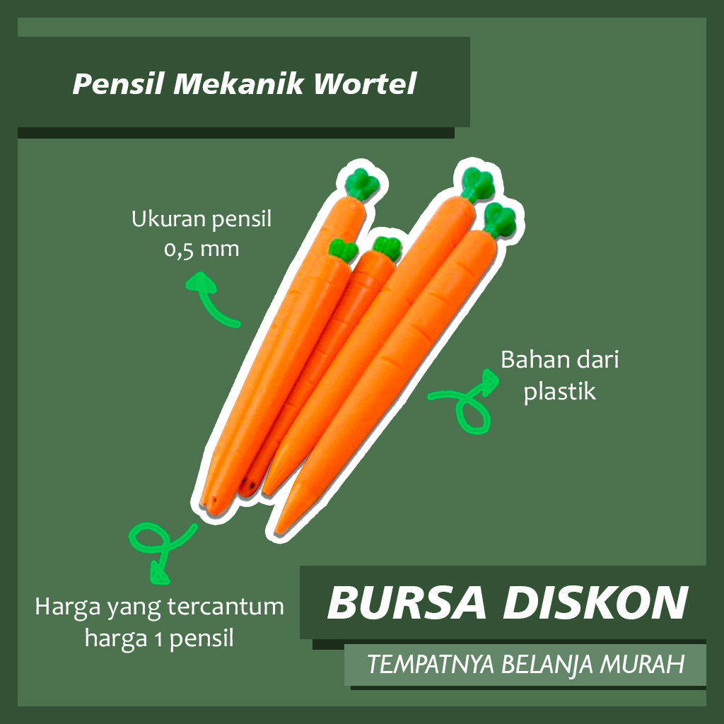 

Pensil Mekanik Wortel - Pencil Carot Cetek