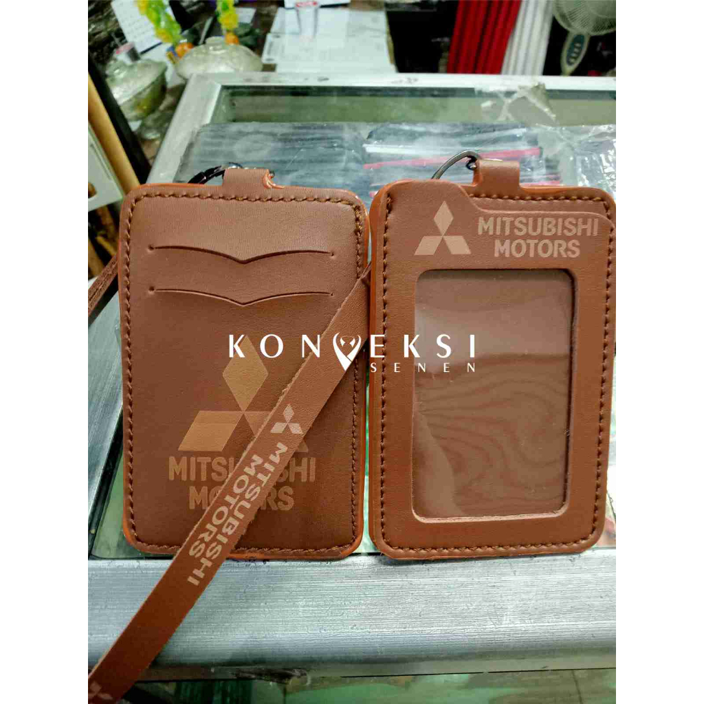 

gantungan kulit id card lanyard name tag mitsubishi motors tempat kartu | lanyard mitsubishi motors