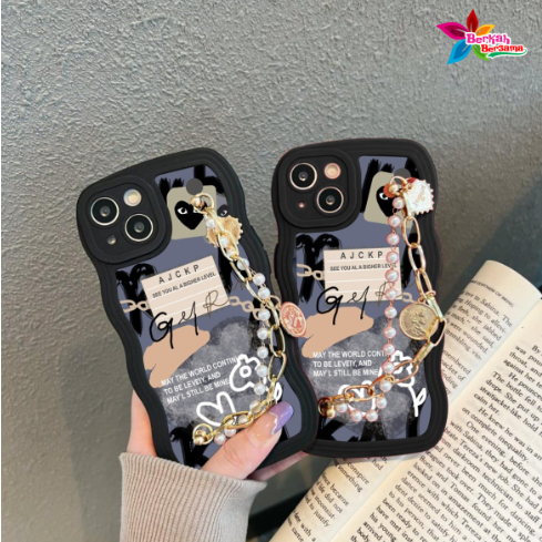 GC44 GC53 CASE CASING SOFTCASE SILIKON WAVY WAVE AESTETHIC RANTAI MUTIARA GRIP FOR REALME C11 C12 C25 NARZO 20 C15 C17 7I C20 NARZO 50I BB8741