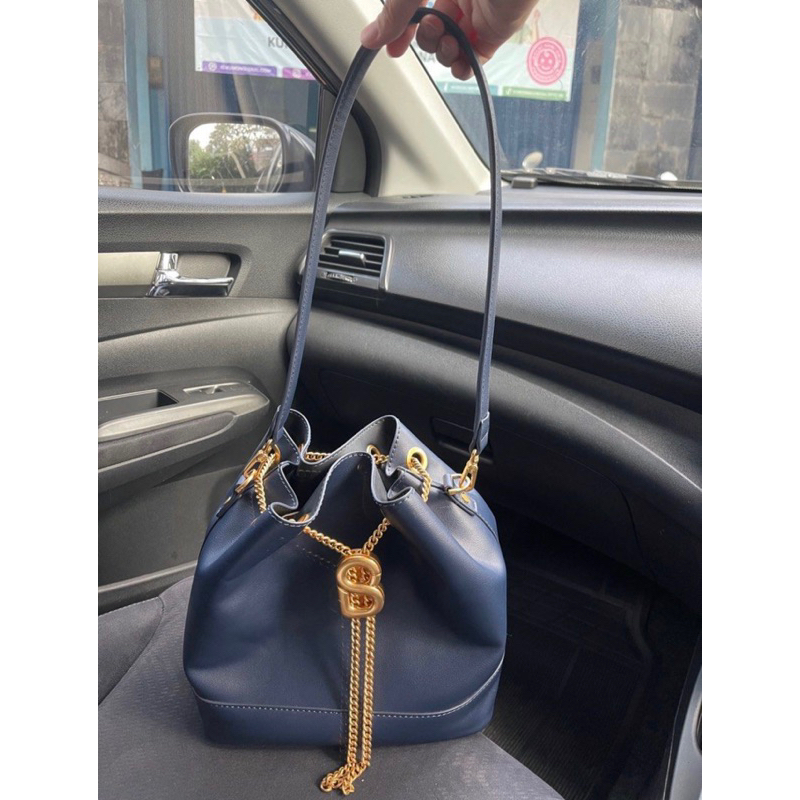 Myra Bag Buttonscarves Navy Large