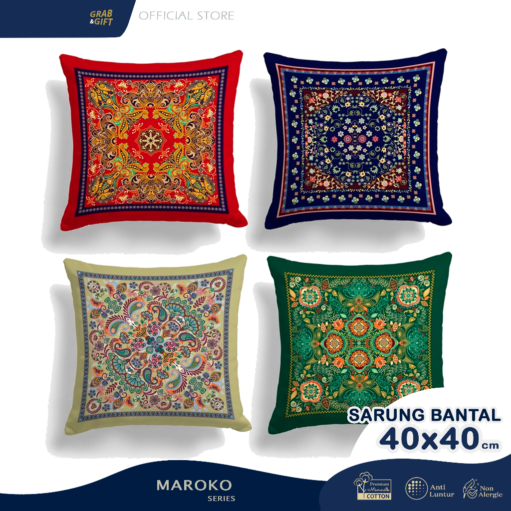 SARUNG Bantal Sofa Motif Tile Turkish Maroko 40x40 cm Turki Grabandgift