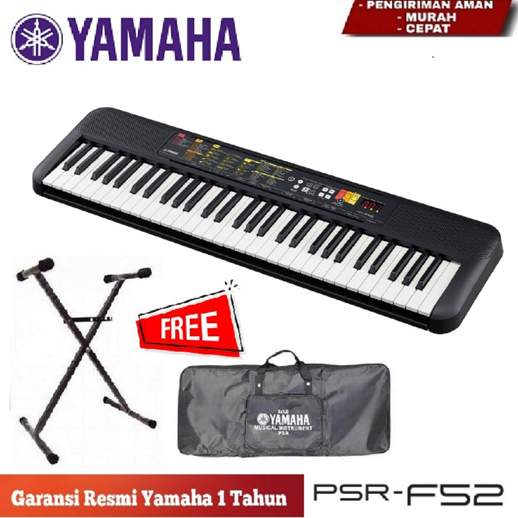 Keyboard Piano Yamaha PSRF52 / PSR F52 Yamaha Original / Paket Free Tas & Stand