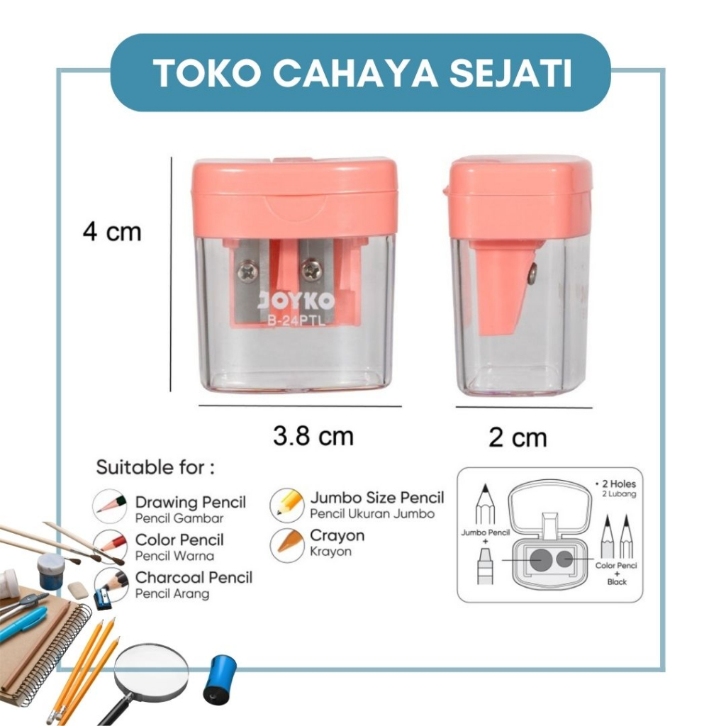 

Serutan / Pengserut / Rautan / Sharpener Joyko 2 in 1