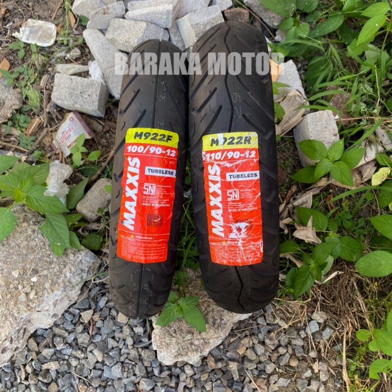Ban Tubeless Depan 100/90-12 dan Ban Belakang 110/90-12 Scoopy Donat (M99 Maxxis)