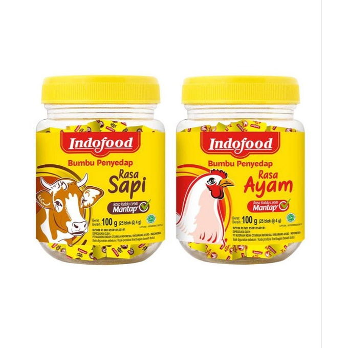 

INDOFOOD BUMBU KALDU CUBE BOTOL KECIL ISI 25 PCS RASA SAPI DAN AYAM 100 GR