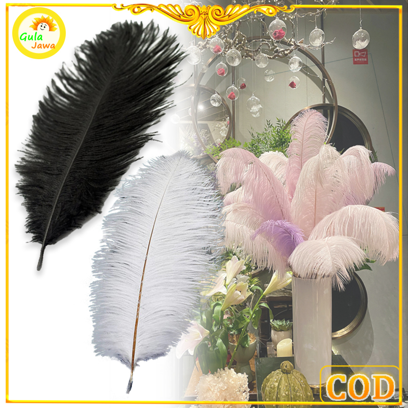 Bulu Ostrich 35-45 cm /Bulu Topi /Replika Bulu Dekorasi-100% bulu burung ostrich asli
