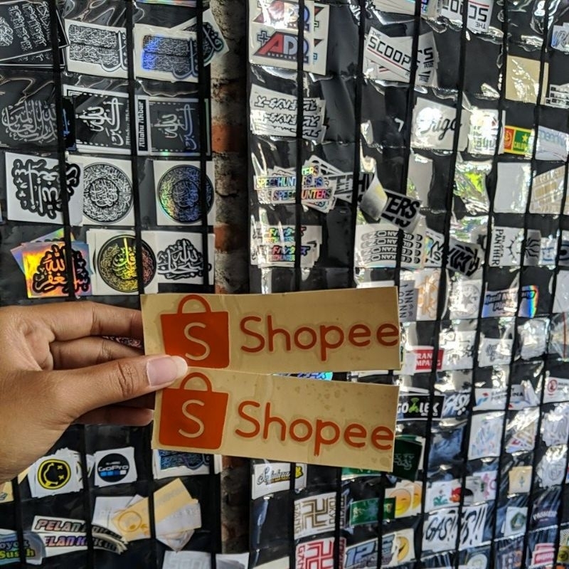 STICKER LOGO SHOPEE CUTTING STIKER NAMA TOKO