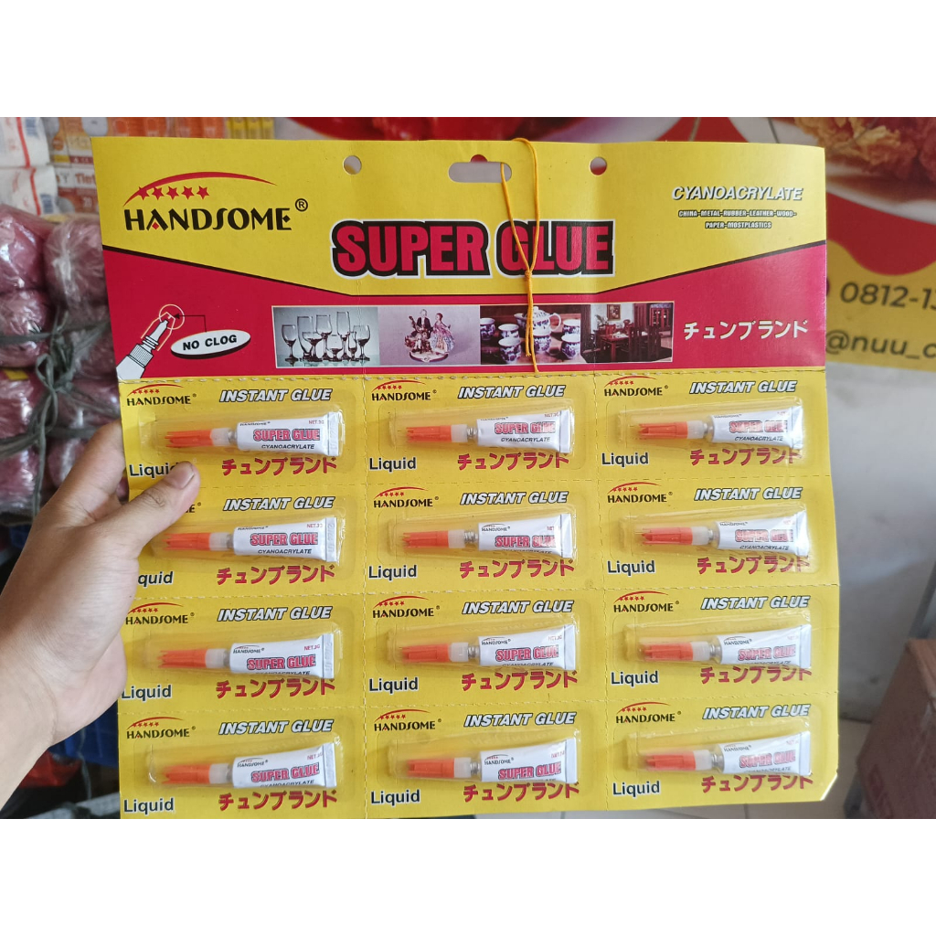 

Lem Handsome super glue murah harga per lembar (bukan satuan)