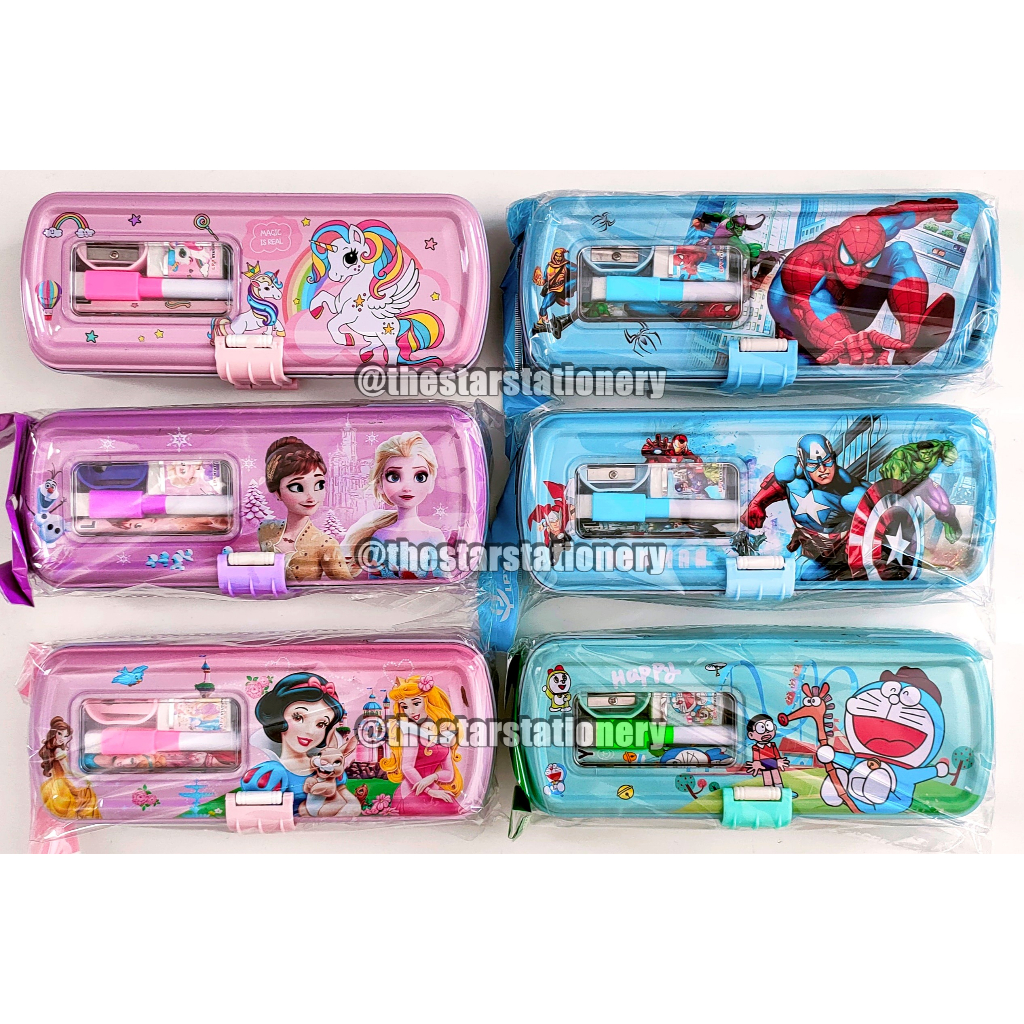 

(1 Biji) Kotak Pensil Kaleng Standard Set 3 Susun LPY99-10 / Tempat Pensil Kaleng 22*9*5 Cm