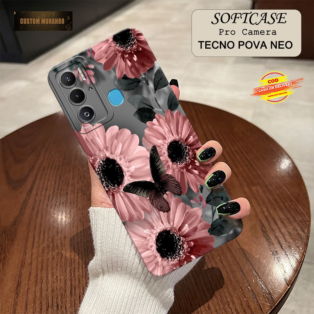 Case Tecno Pova Neo Terbaru - Fashion Case BUNGA - Casing Hp Tecno Pova Neo - Softcase Pro Camera Te