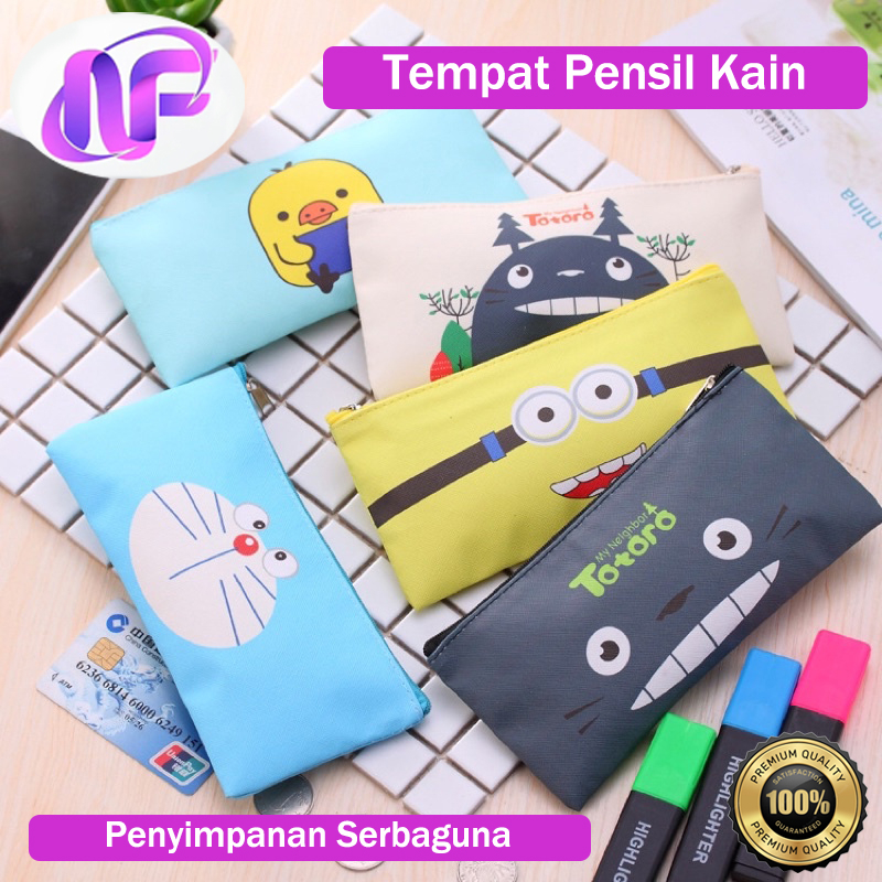 

Tempat Pensil Anak Karakter Lucu Bahan Kain Kanvas Kotak Pencil Motif Unik