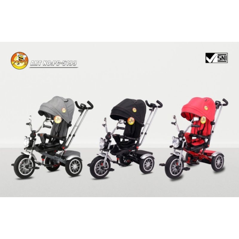 (READY STOCK) SEPEDA RODA TIGA TRICYCLE STROLLER ANAK PREMIUM PACIFIC 5199 / 5088 / 9952 / ET1272